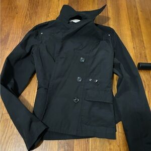Merona Black Short Trench Jacket Size medium